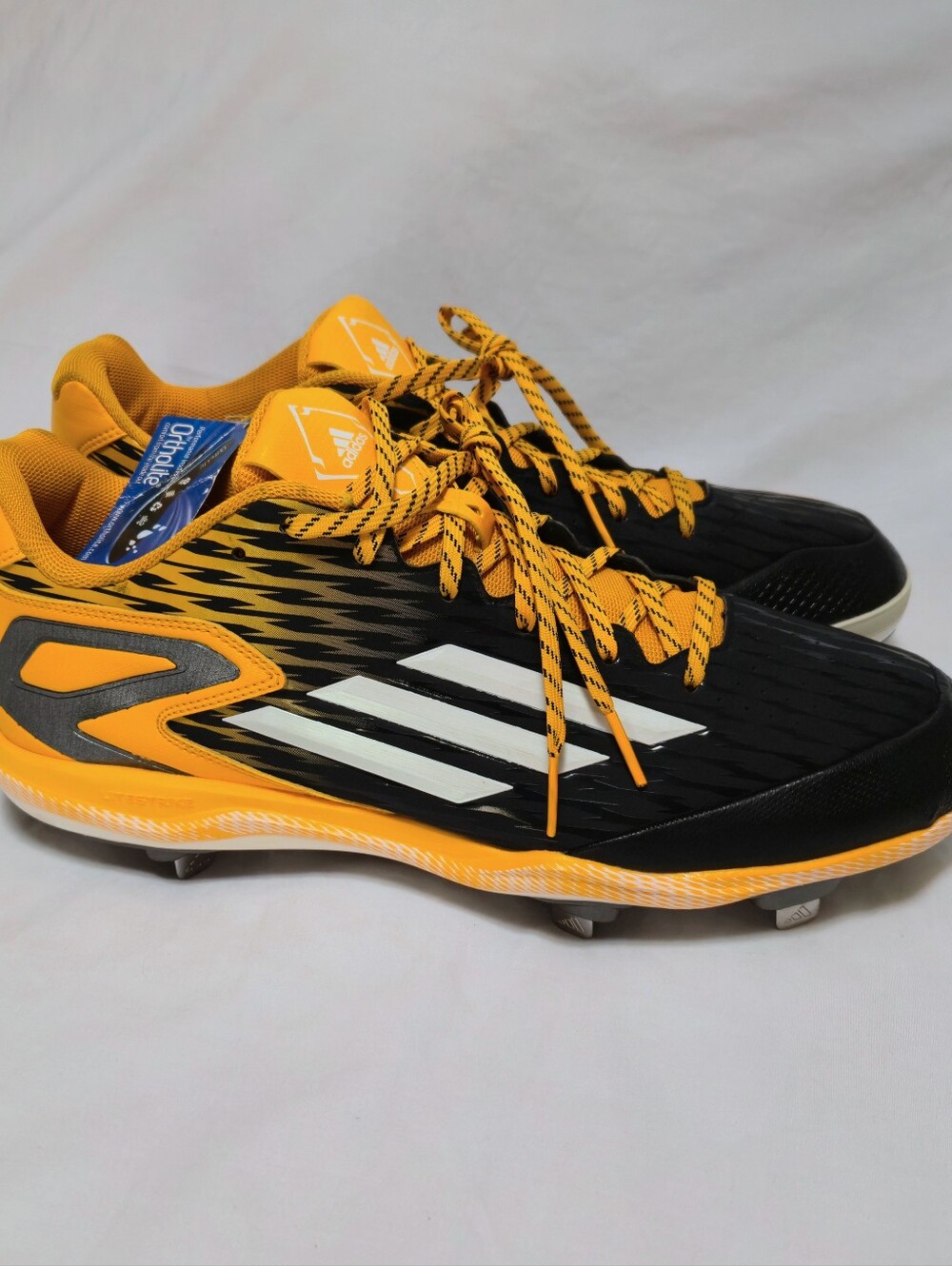 Adidas Power Alley 3  Baseball Cleats Size 16 Yellow Black Ortholite Insoles